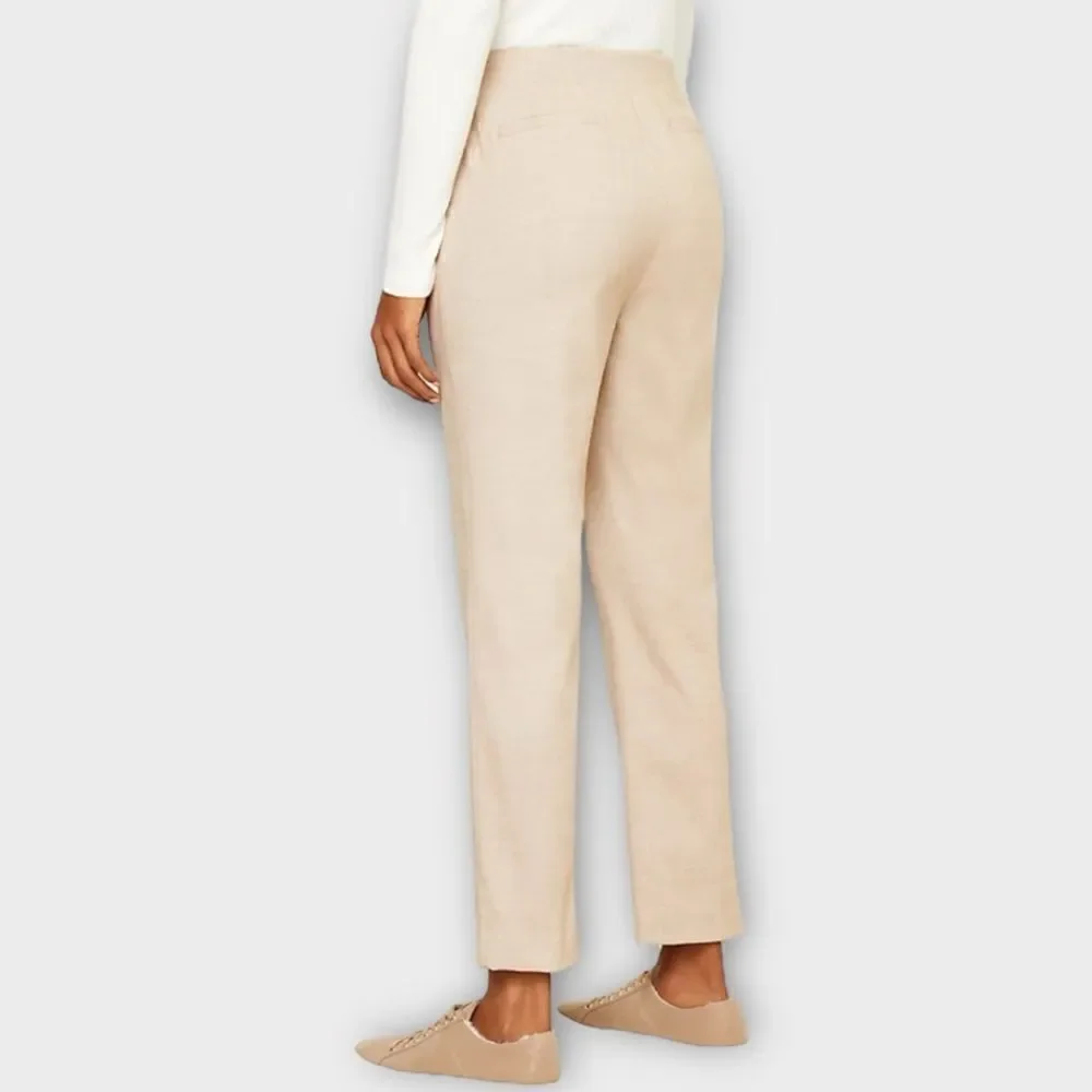 LOFT Herringbone High Waist Slim Pants (Oatmeal Melange) - 0